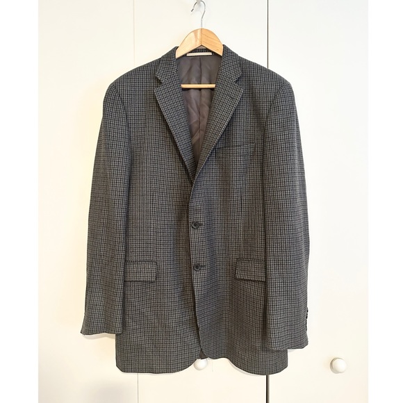 BURBERRY Mens Houndstooth Wool Sport Coat 42 Long - Picture 1 of 10